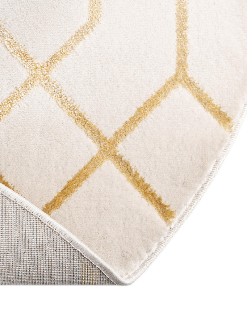 Hollywood Luxe Collection Area Rug - Sunset (White Gold) Round White Gold lifestyle 51