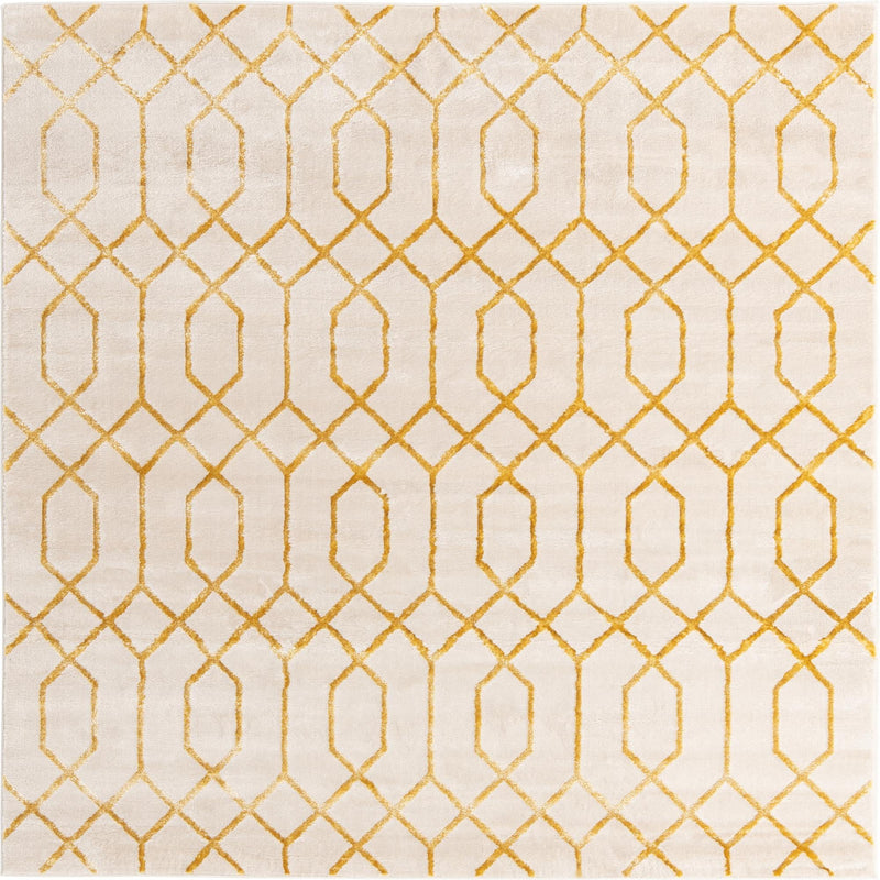 Hollywood Luxe Collection Area Rug - Sunset (White Gold) Square White Gold lifestyle 18