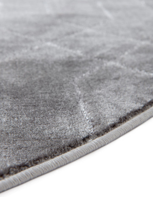 Hollywood Luxe Collection Area Rug - Sunset (Gray Silver) Round Gray Silver lifestyle 27