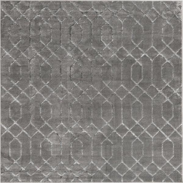 Hollywood Luxe Collection Area Rug - Sunset (Gray Silver) Square Gray Silver lifestyle 18