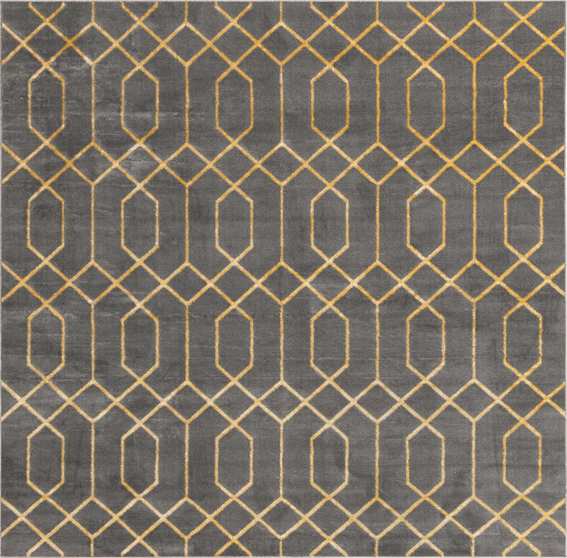 Hollywood Luxe Collection Area Rug - Sunset (Gray Gold) Square Gray Gold lifestyle 13