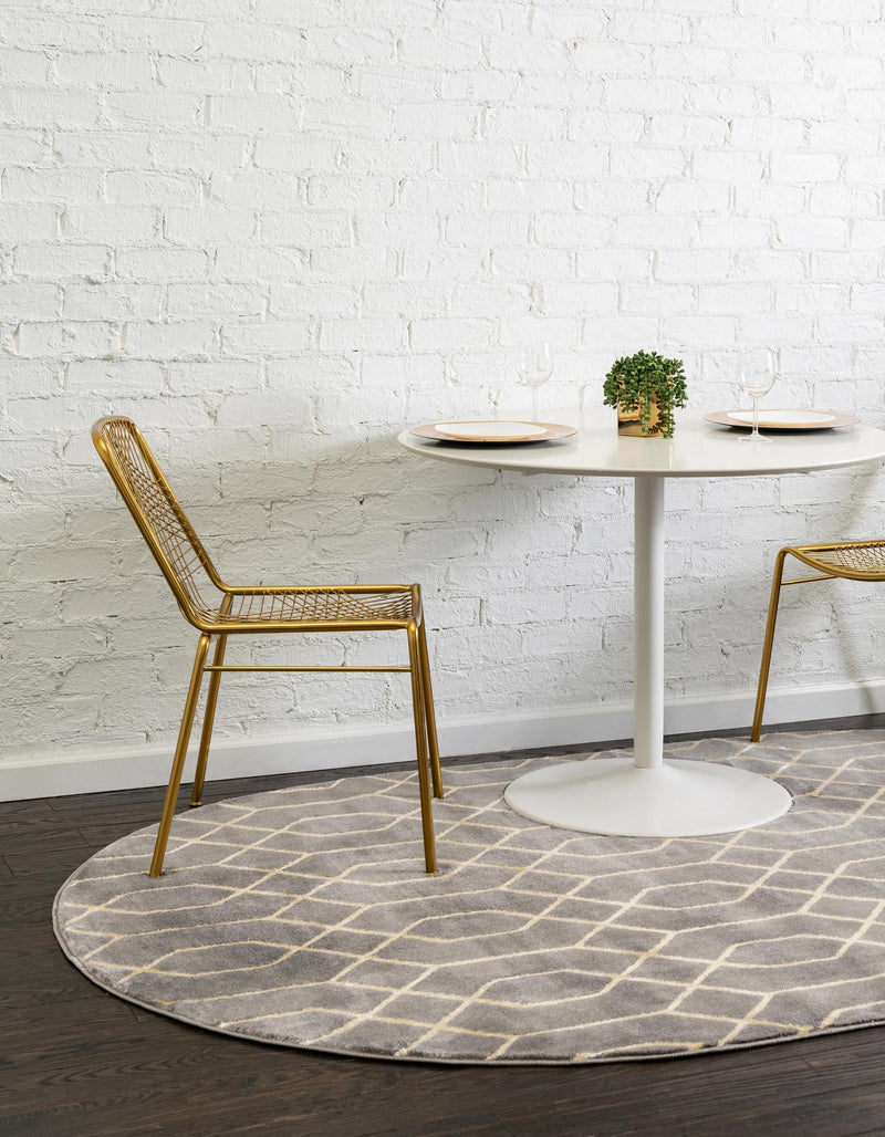 Hollywood Luxe Collection Area Rug - Sunset (Gray Gold) Oval Gray Gold lifestyle 21
