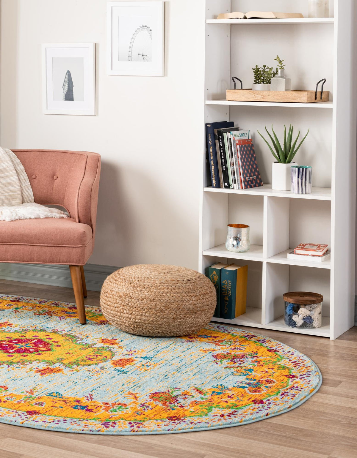 Caribbean Cove Collection Area Rug - Nevis Oval Aqua lifestyle 53