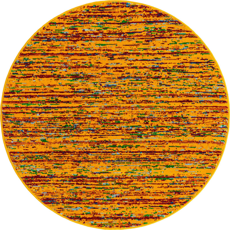 Caribbean Cove Collection Area Rug - Lucia Round Yellow lifestyle 19
