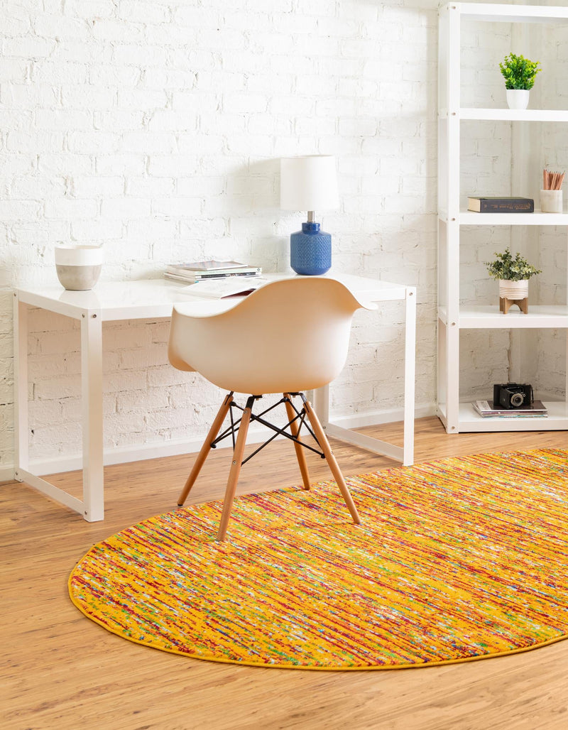 Caribbean Cove Collection Area Rug - Lucia Oval Yellow lifestyle 50