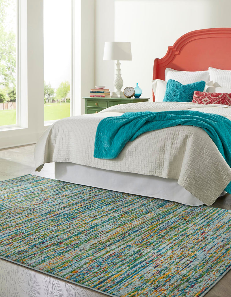 Caribbean Cove Collection Area Rug - Lucia Rectangle Aqua lifestyle 11
