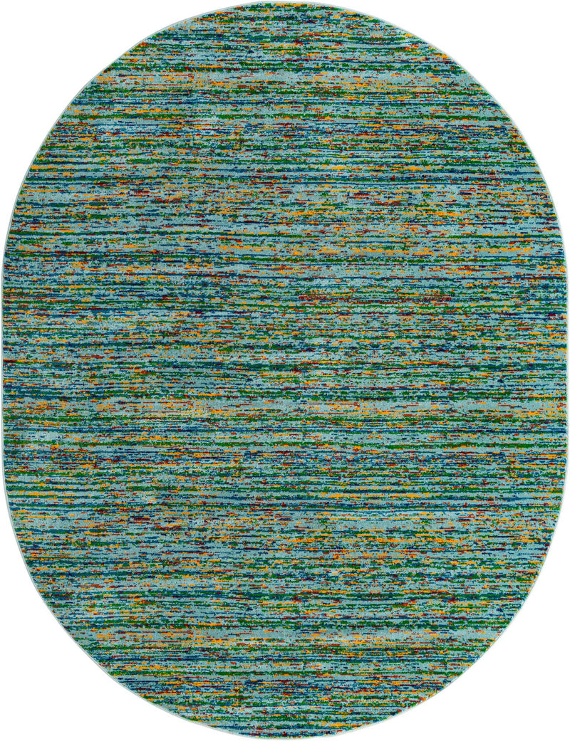 Caribbean Cove Collection Area Rug - Lucia Oval Aqua lifestyle 31
