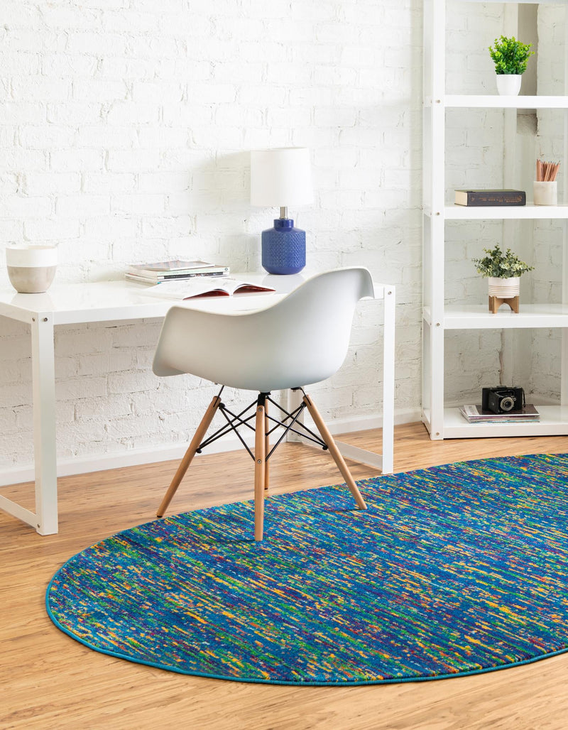 Caribbean Cove Collection Area Rug - Lucia Oval Navy Blue lifestyle 54