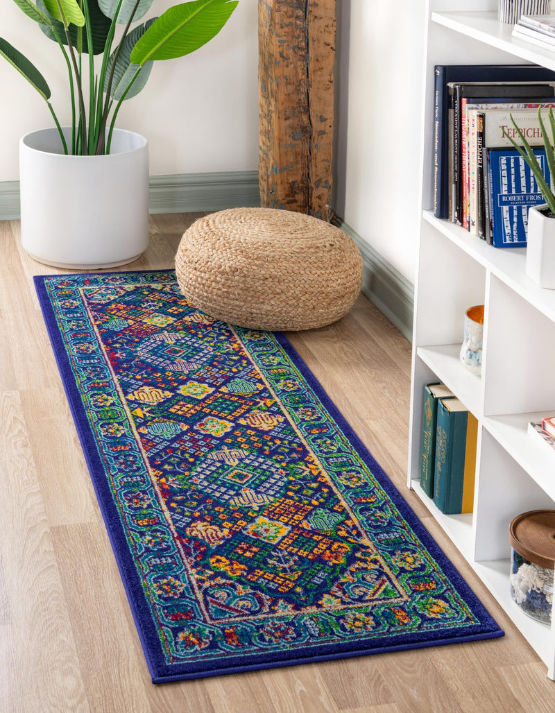 Caribbean Cove Collection Area Rug - Mustique Runner Navy Blue lifestyle 37