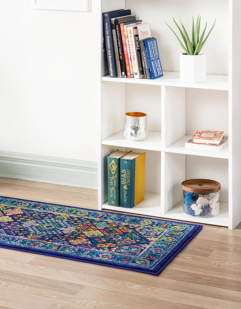 Caribbean Cove Collection Area Rug - Mustique Runner Navy Blue lifestyle 46
