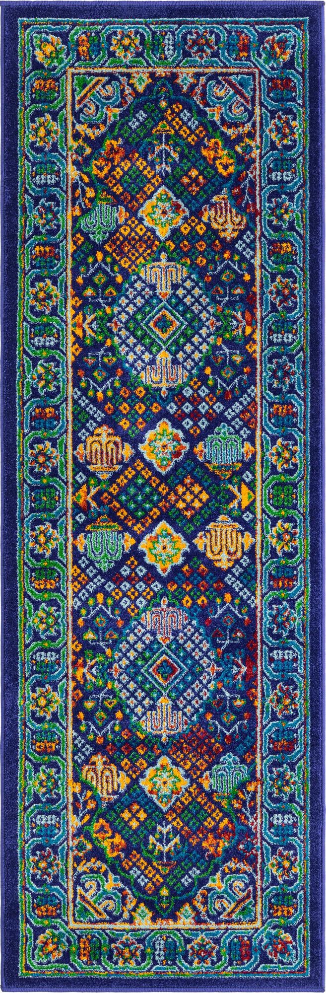 Caribbean Cove Collection Area Rug - Mustique Runner Navy Blue lifestyle 28