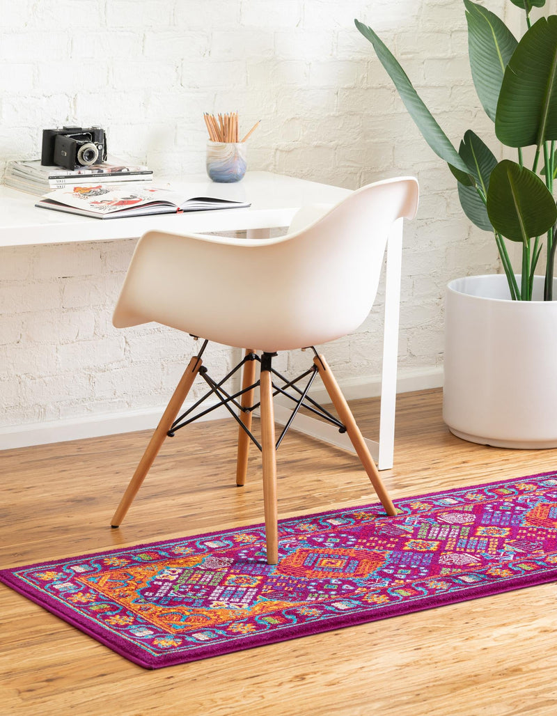 Caribbean Cove Collection Area Rug - Mustique Runner Fuchsia lifestyle 62