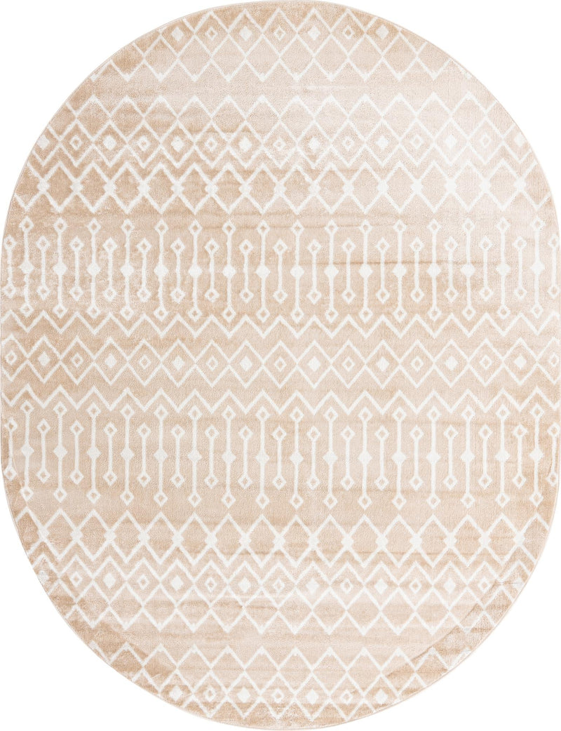 Marrakech Lattice Collection Area Rug - Essaouira (Sand) Oval Sand lifestyle 15