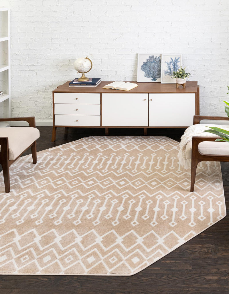 Marrakech Lattice Collection Area Rug - Essaouira (Sand) Octagon Sand lifestyle 22