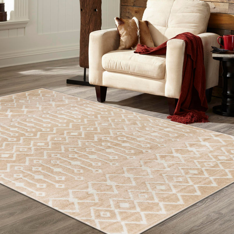 Marrakech Lattice Collection Area Rug - Essaouira (Sand) Rectangle Sand lifestyle 14