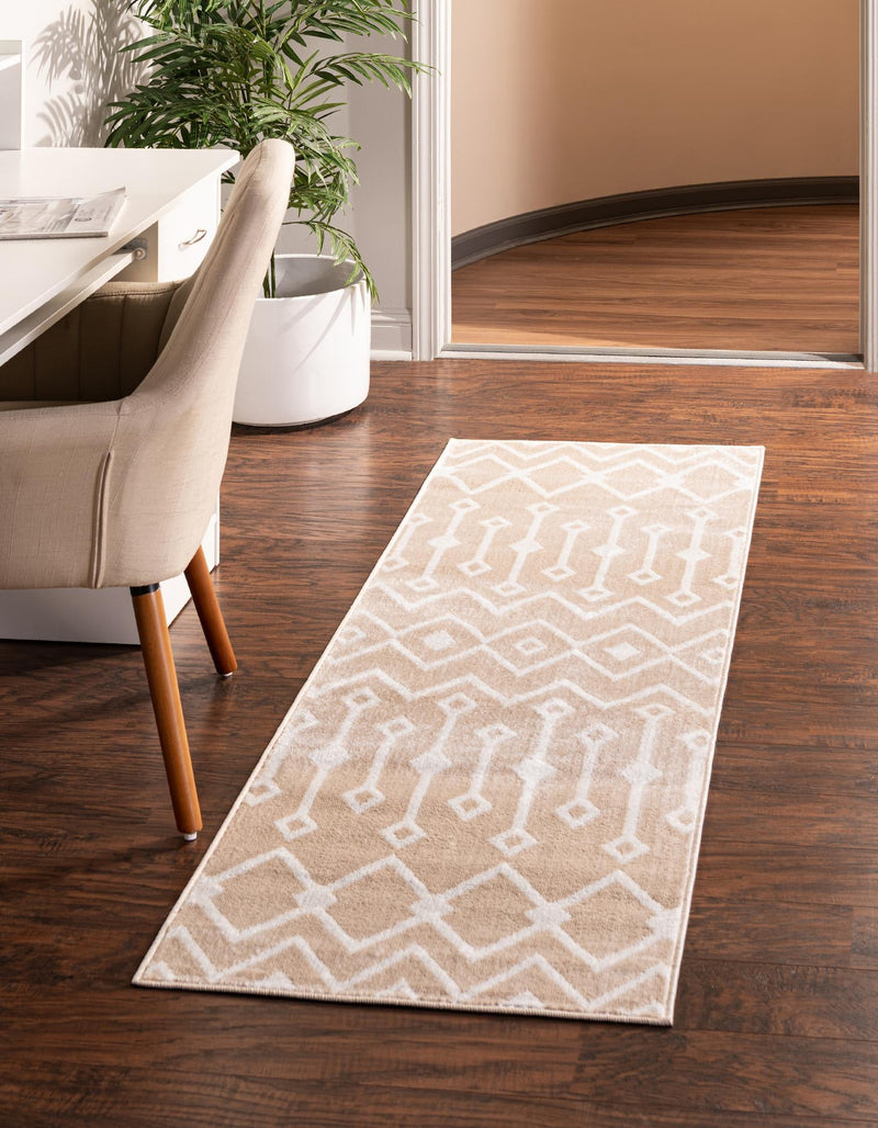 Marrakech Lattice Collection Area Rug - Essaouira (Sand) Runner Sand lifestyle 24