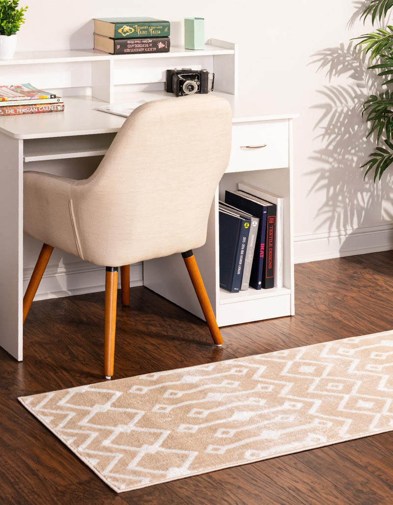 Marrakech Lattice Collection Area Rug - Essaouira (Sand) Runner Sand lifestyle 29