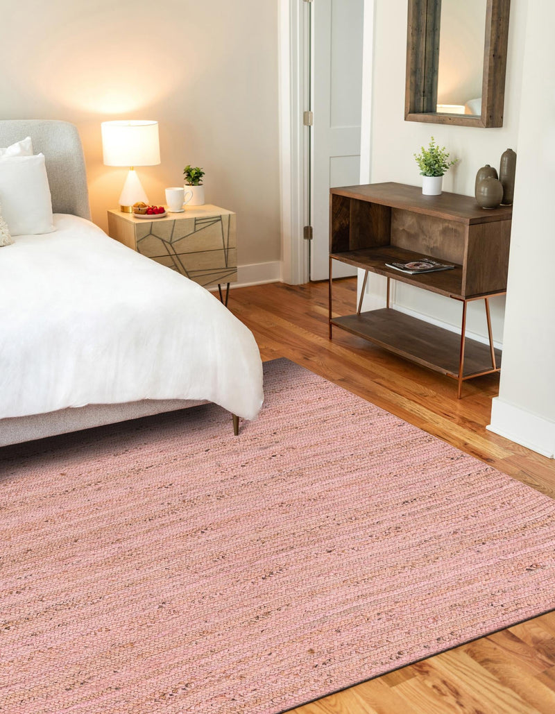 Woven Seaside Jute Collection Area Rug - Savannah (Light Pink) Rectangle Light Pink lifestyle 3