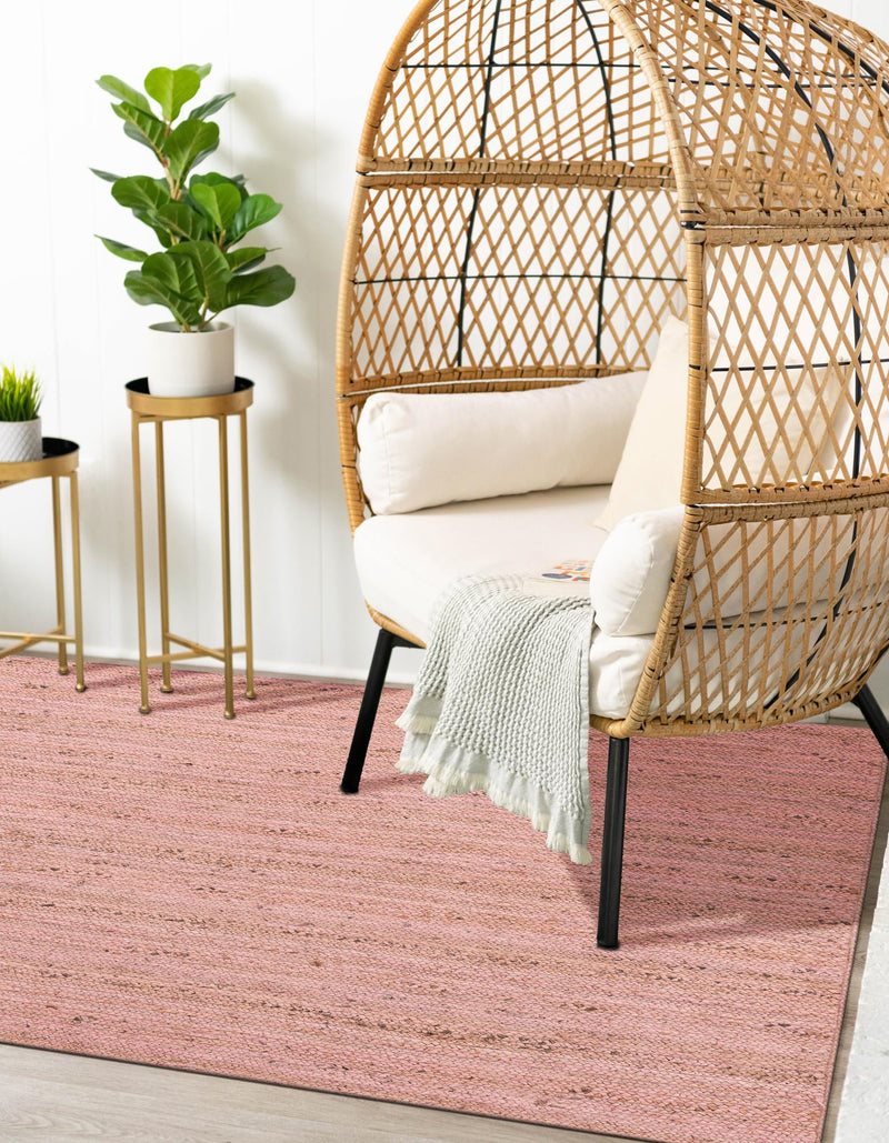 Woven Seaside Jute Collection Area Rug - Savannah (Light Pink) Rectangle Light Pink lifestyle 8