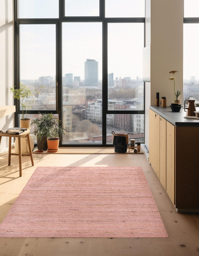 Woven Seaside Jute Collection Area Rug - Savannah (Light Pink) Square Light Pink lifestyle 45