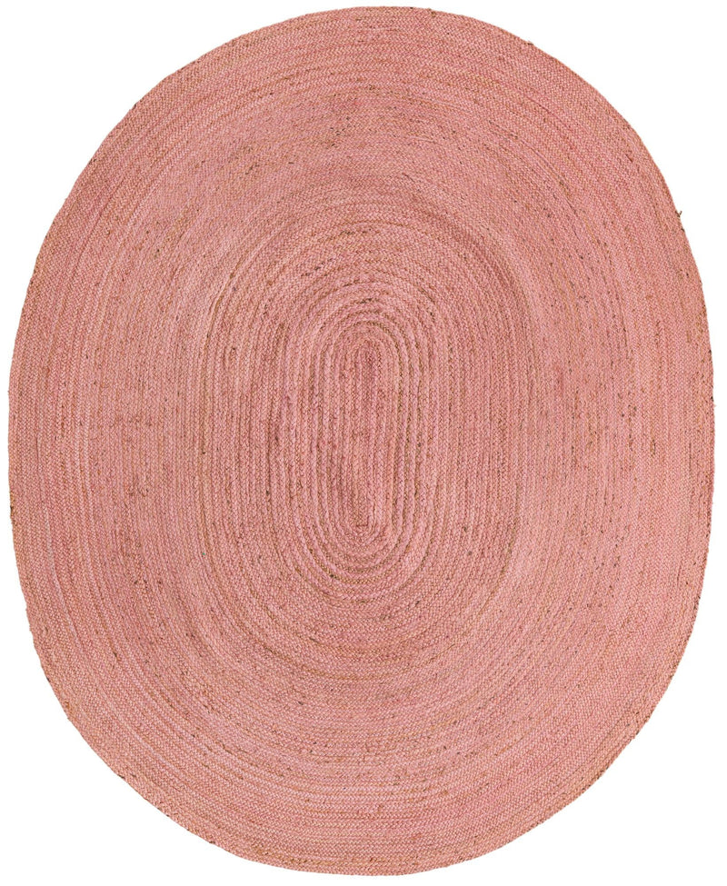 Woven Seaside Jute Collection Area Rug - Savannah (Light Pink) Oval Light Pink lifestyle 23