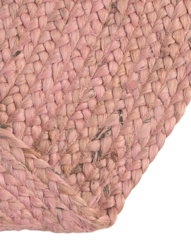 Woven Seaside Jute Collection Area Rug - Savannah (Light Pink) Oval Light Pink lifestyle 100