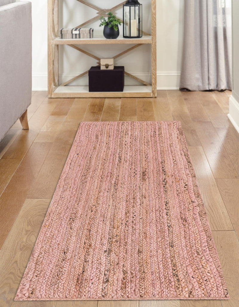 Woven Seaside Jute Collection Area Rug - Savannah (Light Pink) Runner Light Pink lifestyle 31