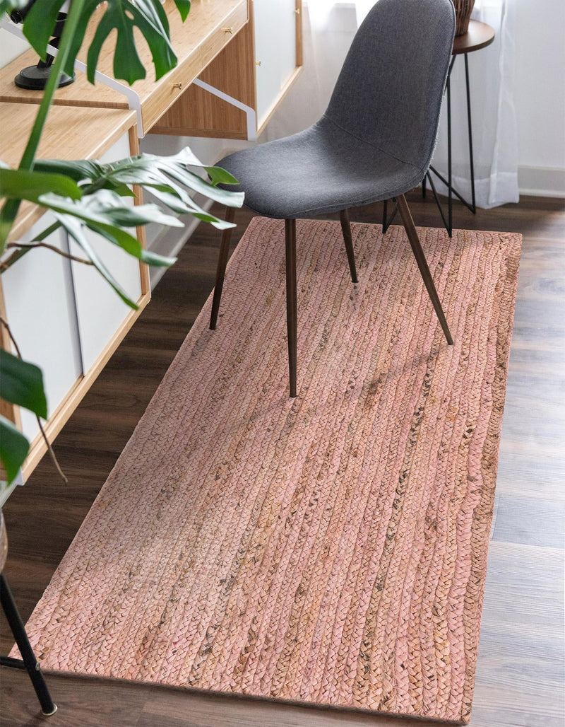 Woven Seaside Jute Collection Area Rug - Savannah (Light Pink) Runner Light Pink lifestyle 65