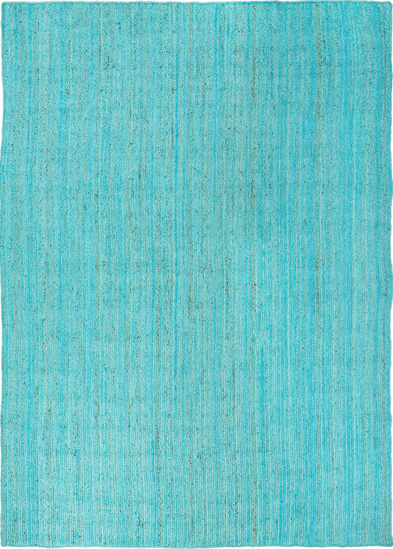 Woven Seaside Jute Collection Area Rug - Savannah (Turquoise) Rectangle Turquoise lifestyle 2