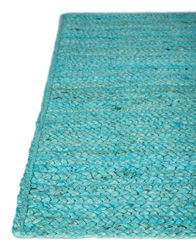 Woven Seaside Jute Collection Area Rug - Savannah (Turquoise) Rectangle Turquoise lifestyle 15