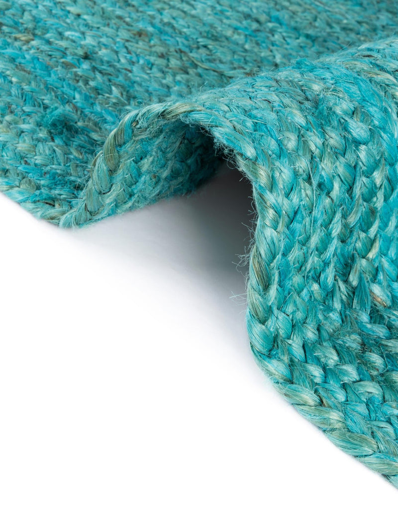 Woven Seaside Jute Collection Area Rug - Savannah (Turquoise) Rectangle Turquoise lifestyle 18