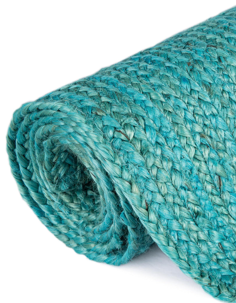 Woven Seaside Jute Collection Area Rug - Savannah (Turquoise) Rectangle Turquoise lifestyle 20