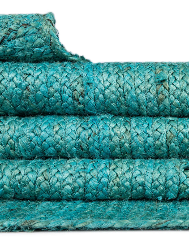 Woven Seaside Jute Collection Area Rug - Savannah (Turquoise) Rectangle Turquoise lifestyle 22
