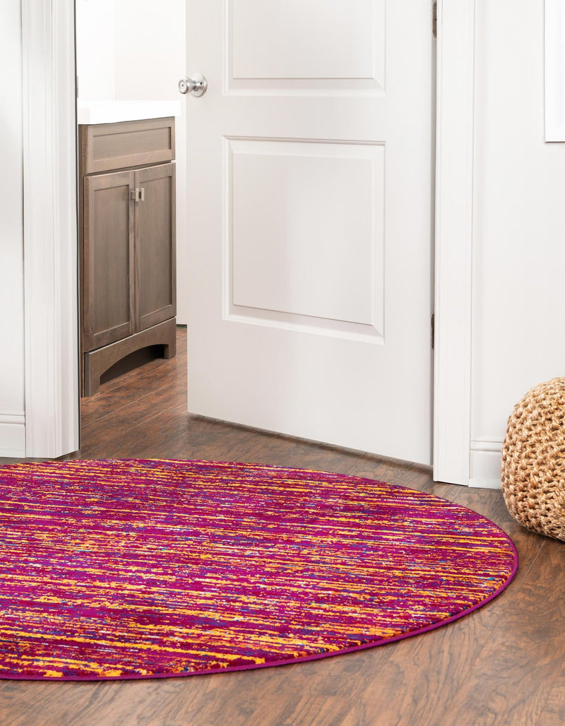 Caribbean Cove Collection Area Rug - Lucia Round Pink lifestyle 31