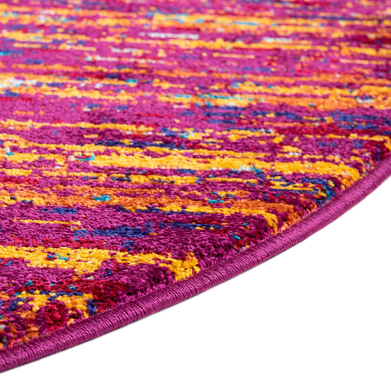Caribbean Cove Collection Area Rug - Lucia Round Pink lifestyle 52