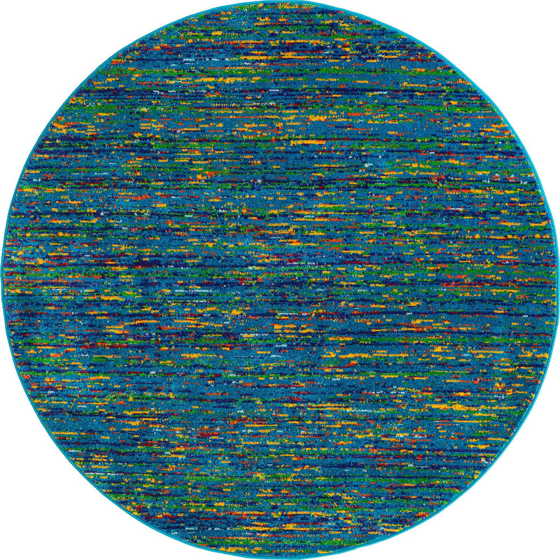 Caribbean Cove Collection Area Rug - Lucia Round Navy Blue lifestyle 21