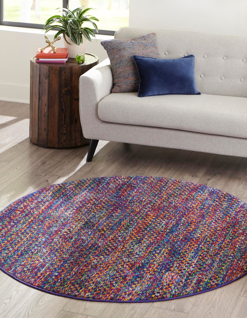 Caribbean Cove Collection Area Rug - Mayreau Round Multi lifestyle 5