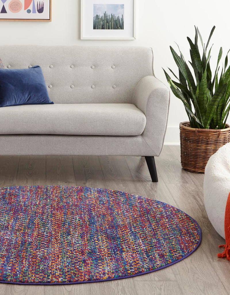 Caribbean Cove Collection Area Rug - Mayreau Round Multi lifestyle 8