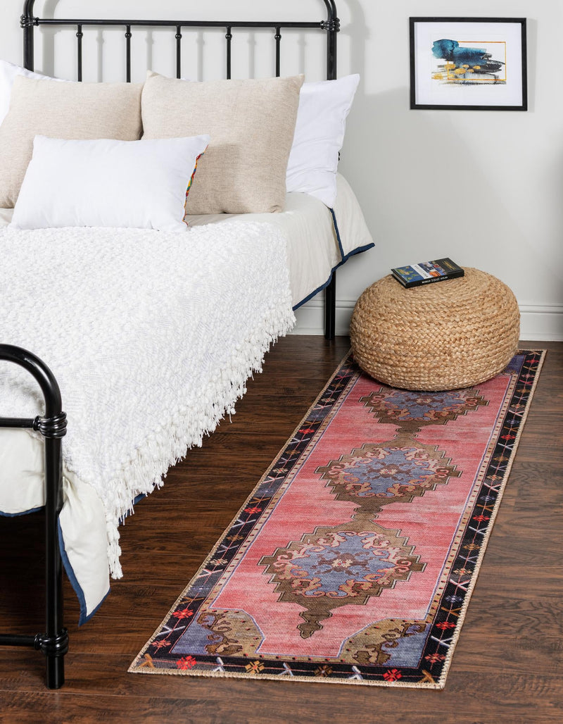 Heritage Elegance Collection Area Rug - Winterthur (Pink) Runner Pink lifestyle 14