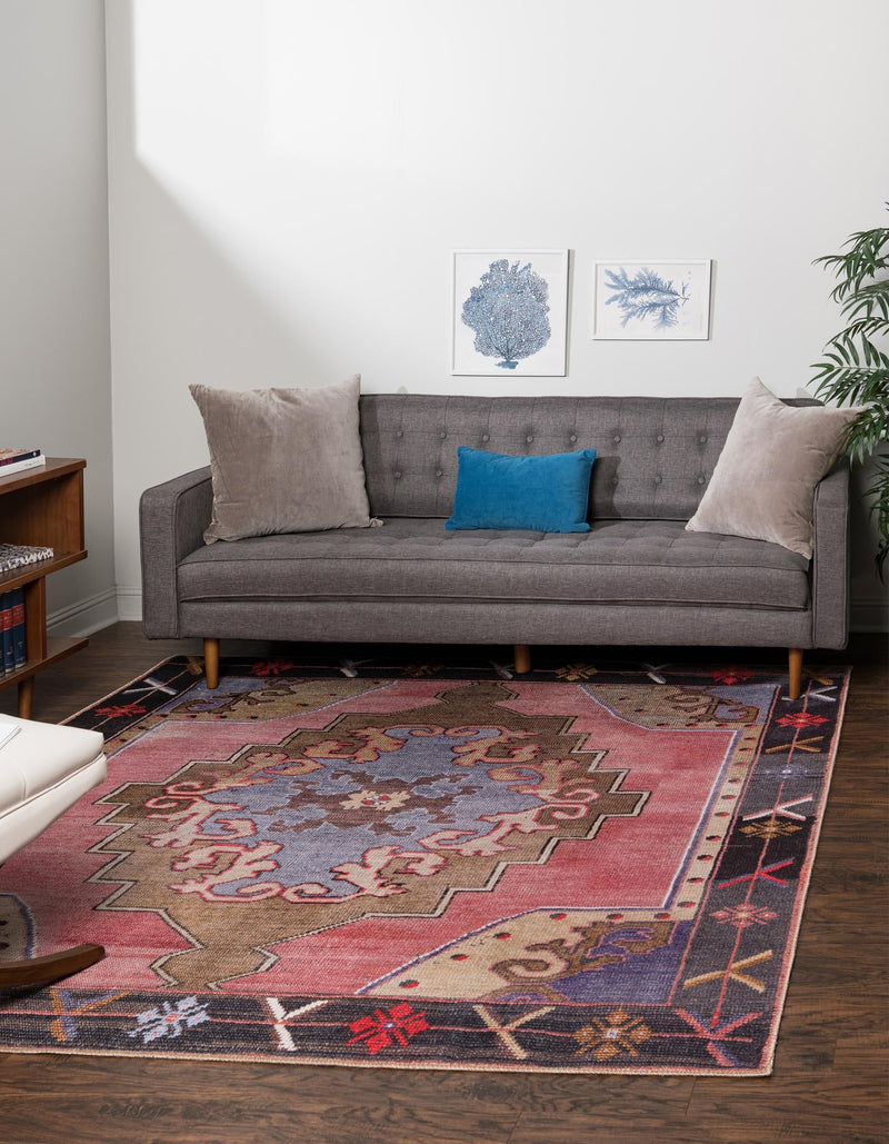Heritage Elegance Collection Area Rug - Winterthur (Pink) Square Pink lifestyle 23