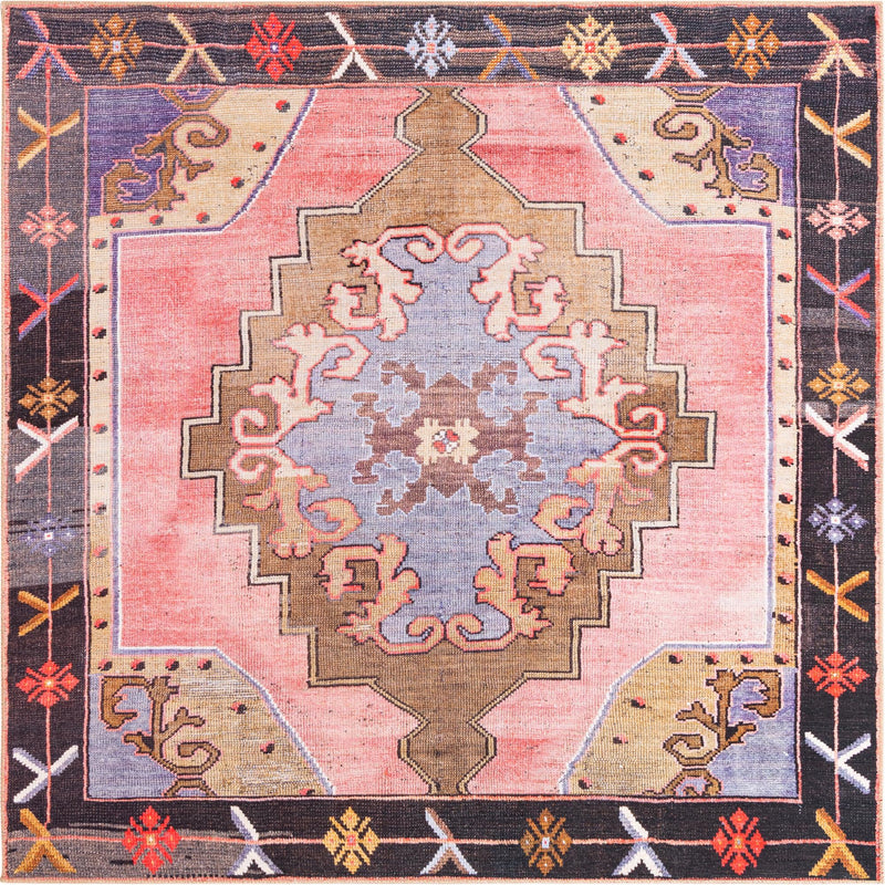 Heritage Elegance Collection Area Rug - Winterthur (Pink) Square Pink lifestyle 13