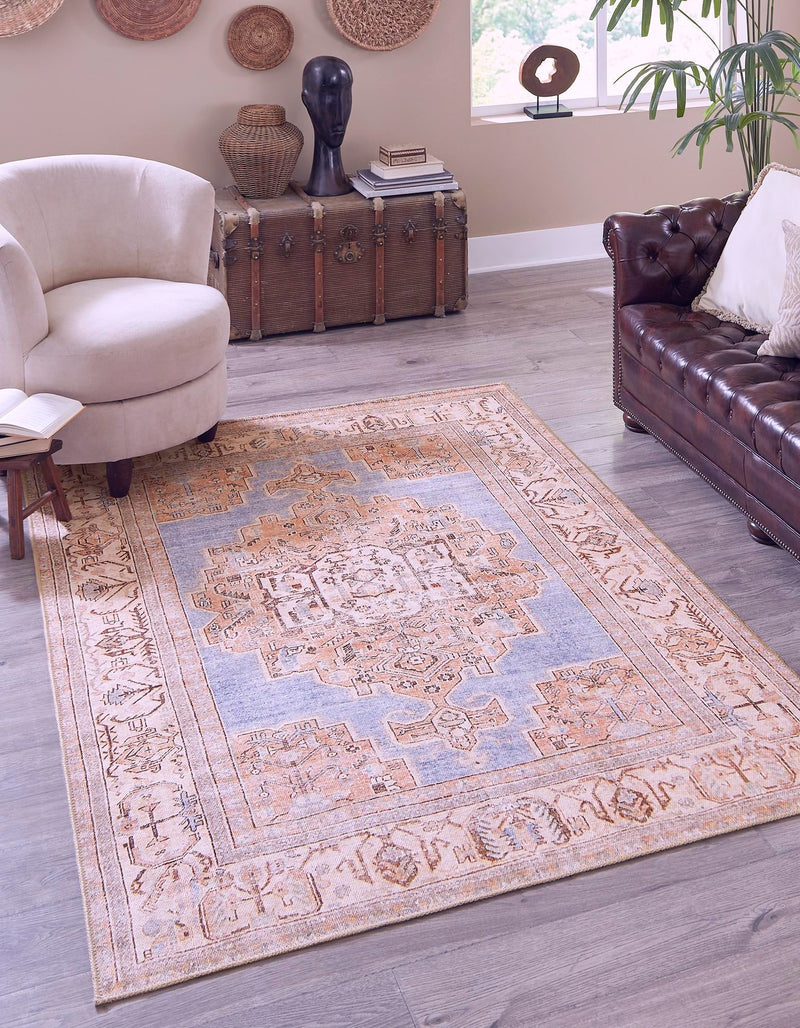 Heritage Elegance Collection Area Rug - Blenheim Rectangle Blue lifestyle 2