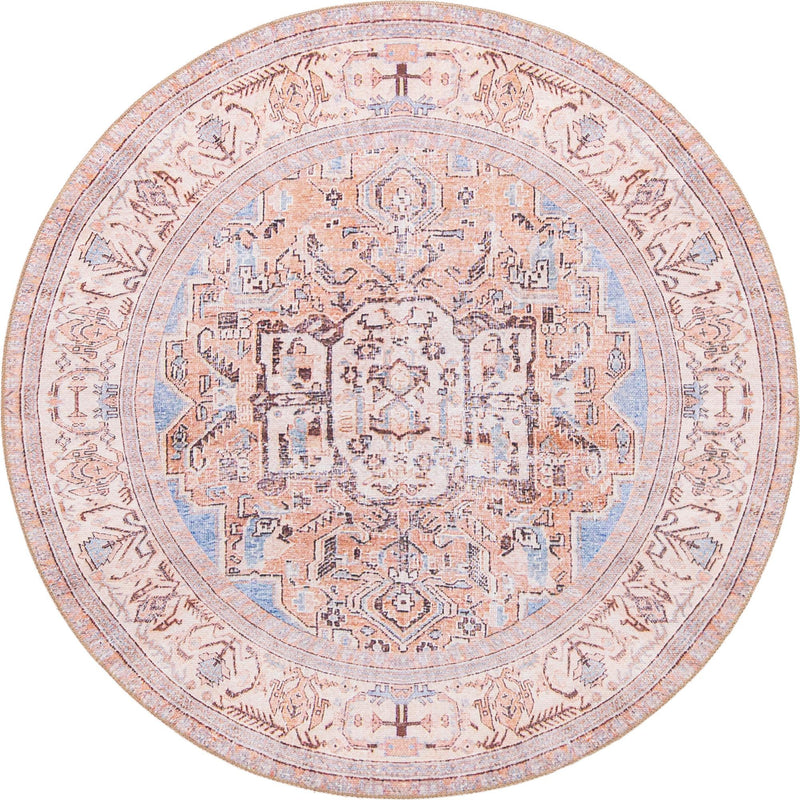 Heritage Elegance Collection Area Rug - Blenheim Round Blue lifestyle 11