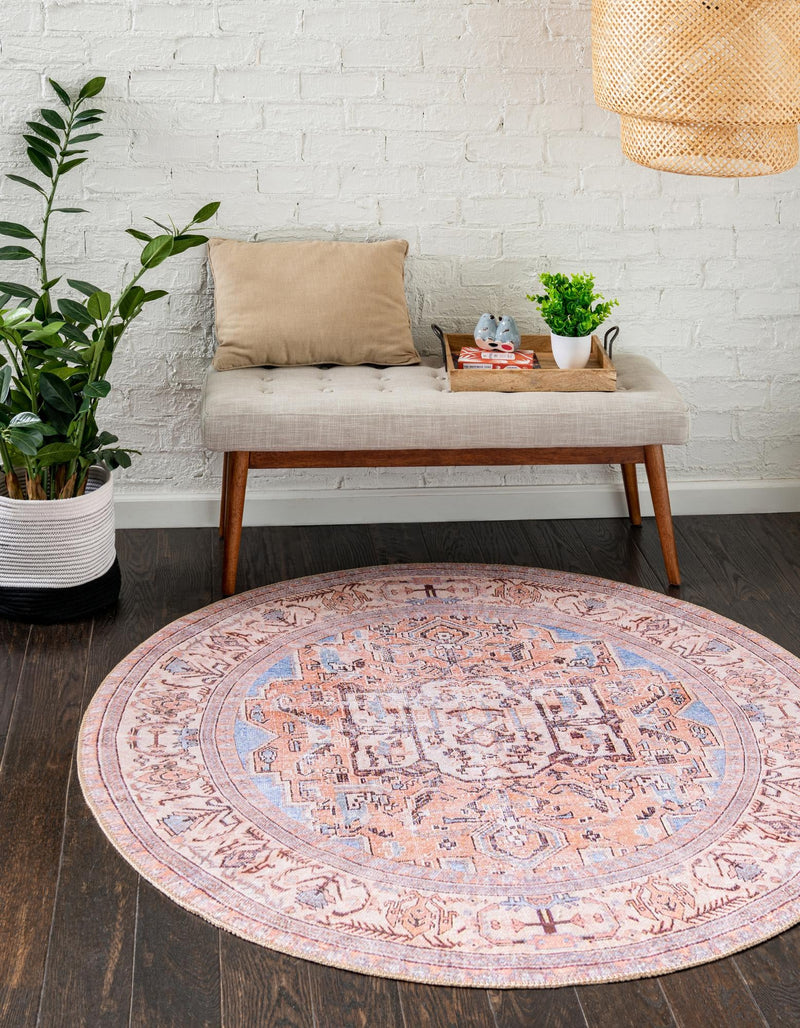 Heritage Elegance Collection Area Rug - Blenheim Round Blue lifestyle 16