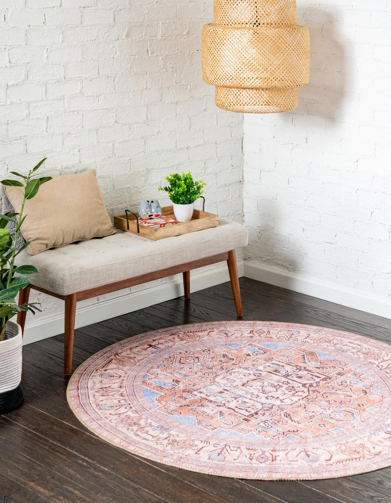 Heritage Elegance Collection Area Rug - Blenheim Round Blue lifestyle 21