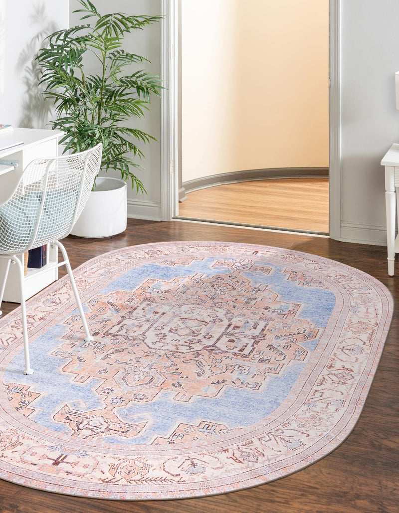 Heritage Elegance Collection Area Rug - Blenheim Oval Blue lifestyle 17