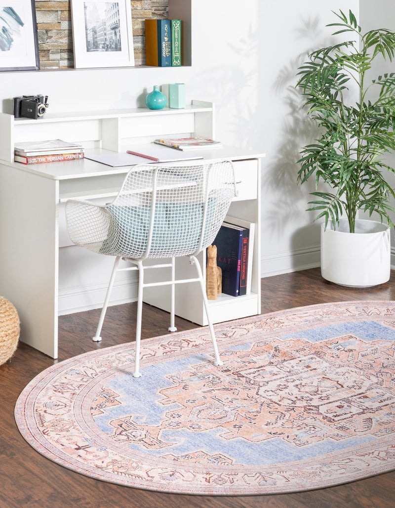 Heritage Elegance Collection Area Rug - Blenheim Oval Blue lifestyle 22
