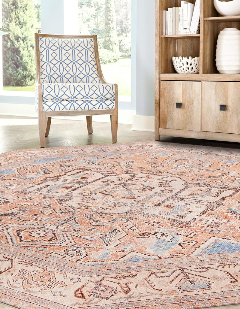 Heritage Elegance Collection Area Rug - Blenheim Octagon Blue lifestyle 23