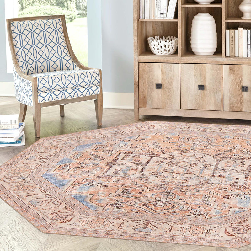 Heritage Elegance Collection Area Rug - Blenheim Octagon Blue lifestyle 52