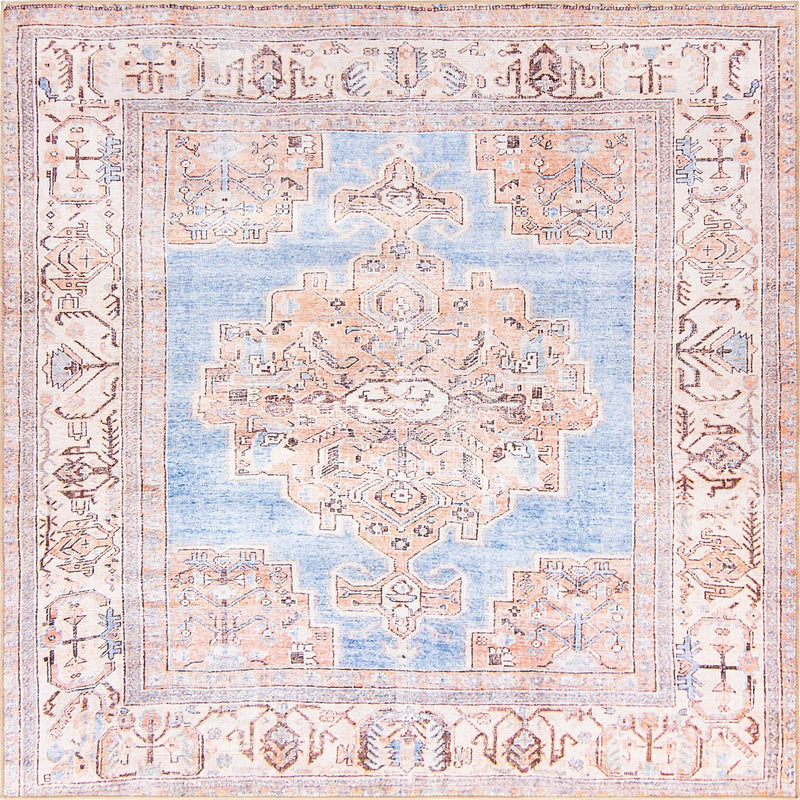 Heritage Elegance Collection Area Rug - Blenheim Square Blue lifestyle 14